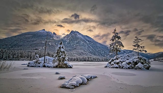 Free download mountain lake snow hintersee free picture to be edited with GIMP free online image editor