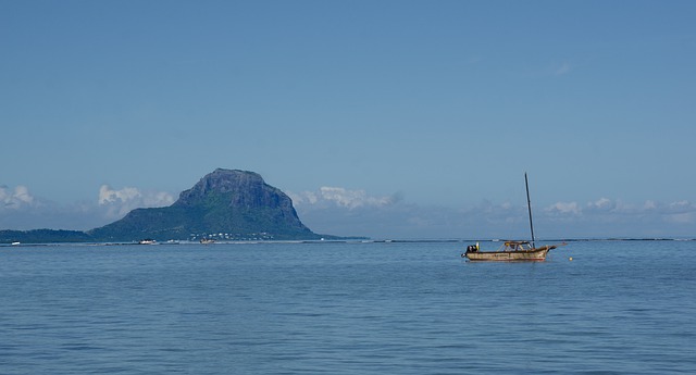 Free download mountain le morne boat mauritius free picture to be edited with GIMP free online image editor