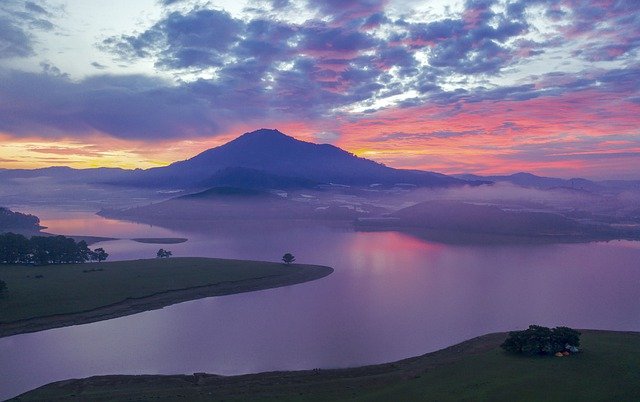 Free download mountain nature dusk da lat free picture to be edited with GIMP free online image editor
