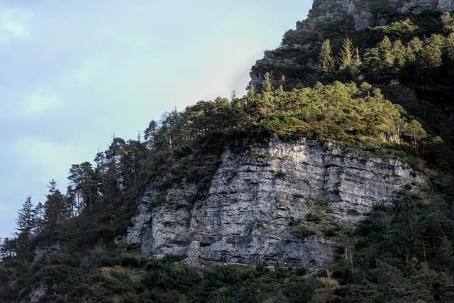 Téléchargement gratuit d'une image gratuite d'automne d'arbres en couches de roches de montagne à modifier avec l'éditeur d'images en ligne gratuit GIMP