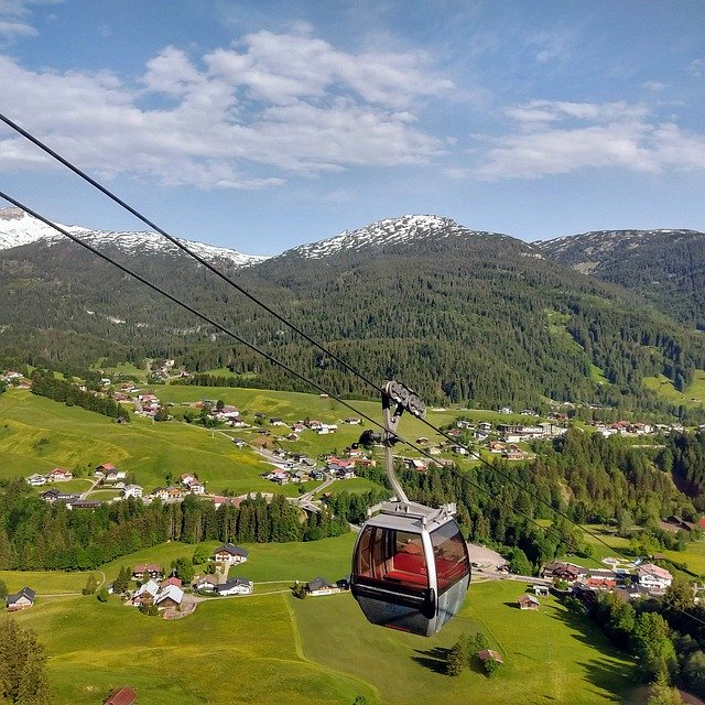 Muat turun percuma Mountains Alpine Lift - foto atau gambar percuma untuk diedit dengan editor imej dalam talian GIMP