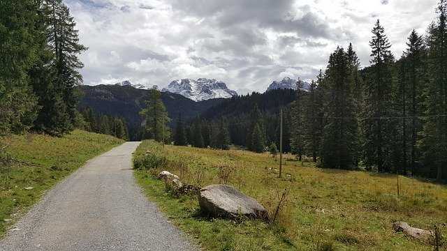 Free download Mountains Clouds Road -  free photo or picture to be edited with GIMP online image editor