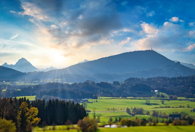 Free download mountains clouds sunny gaisberg free picture to be edited with GIMP free online image editor
