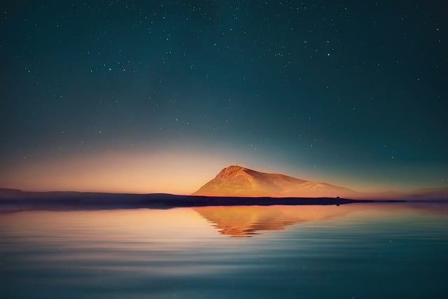 Free download mountain sea sunset star lighting free picture to be edited with GIMP free online image editor