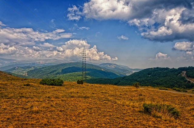 Free download mountains electricity pylons grass free picture to be edited with GIMP free online image editor