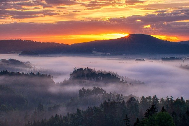 Free download mountains fog forests morning fo free picture to be edited with GIMP free online image editor