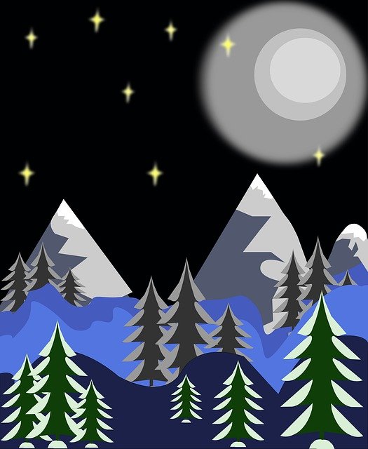 Free download Mountains Frost Night -  free illustration to be edited with GIMP free online image editor