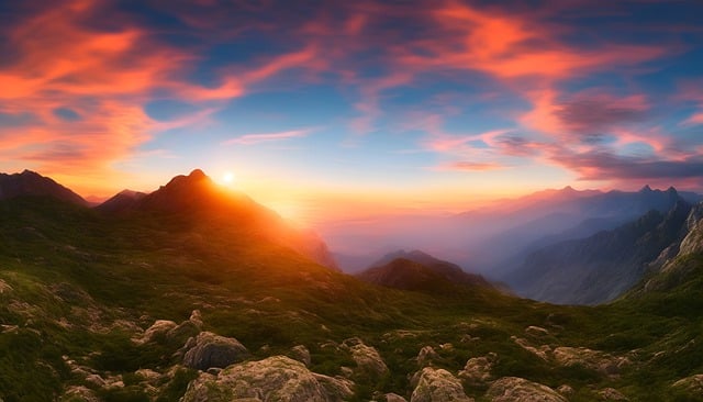 Free download mountains hills sunset grass free picture to be edited with GIMP free online image editor