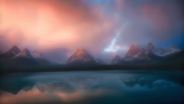 Free download mountains lake autumn fog clouds free picture to be edited with GIMP free online image editor