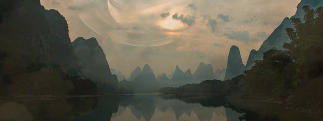 Free graphic mountains lake sunset planet to be edited by GIMP free image editor by OffiDocs