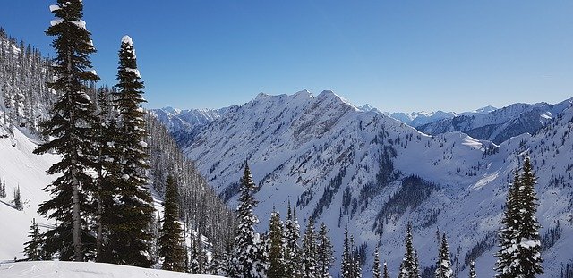 Free download Mountain Snow Blue Sky free photo template to be edited with GIMP online image editor