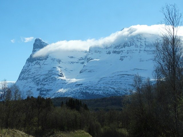 Free download Mountain Snowy Clouds -  free photo or picture to be edited with GIMP online image editor