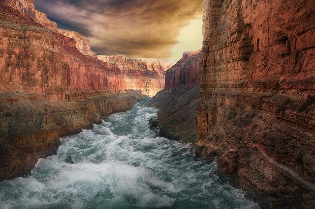 जीआईएमपी मुफ्त ऑनलाइन छवि संपादक के साथ संपादित करने के लिए मुफ्त डाउनलोड पहाड़, नदी परिदृश्य तोप मुफ्त चित्र