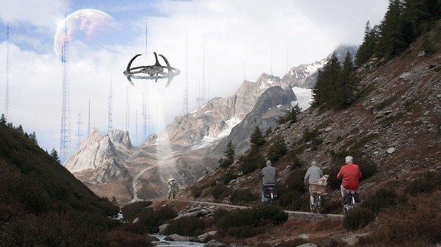 Free download Mountains Space Astronaut -  free illustration to be edited with GIMP free online image editor