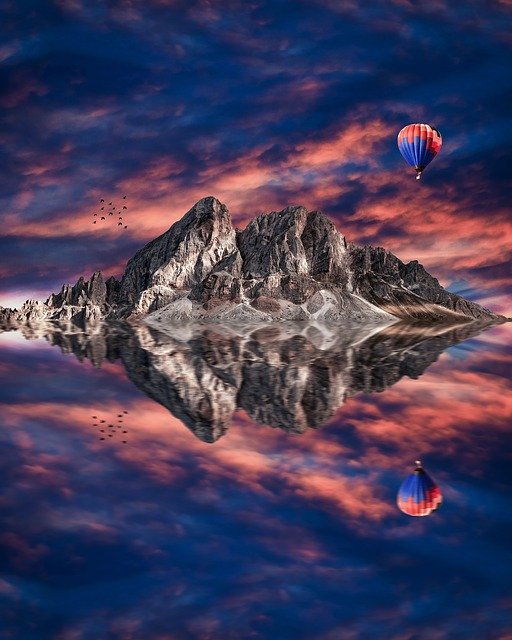 Gratis download Mountain Sunset Reflection - gratis foto of afbeelding om te bewerken met GIMP online afbeeldingseditor