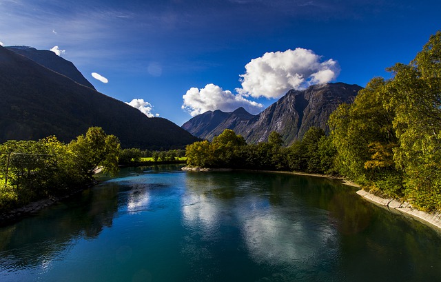 Free download mountain the river trees the forest free picture to be edited with GIMP free online image editor