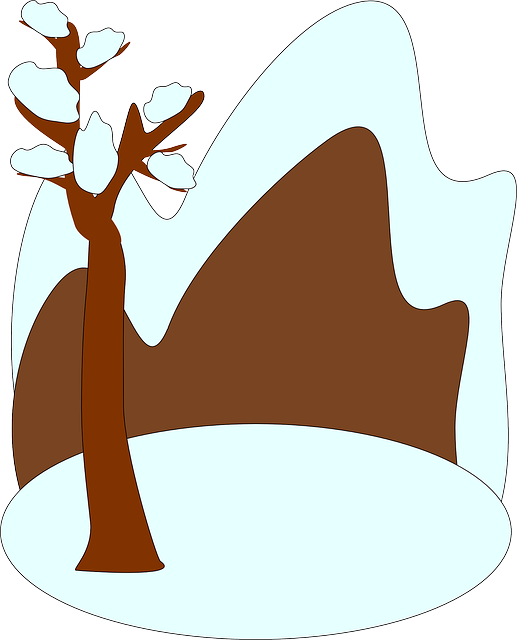 Free download Mountain Tree Winter - Free vector graphic on Pixabay free illustration to be edited with GIMP free online image editor