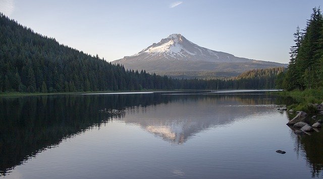 Free download Mount Hood Trillium Lake Oregon -  free photo or picture to be edited with GIMP online image editor