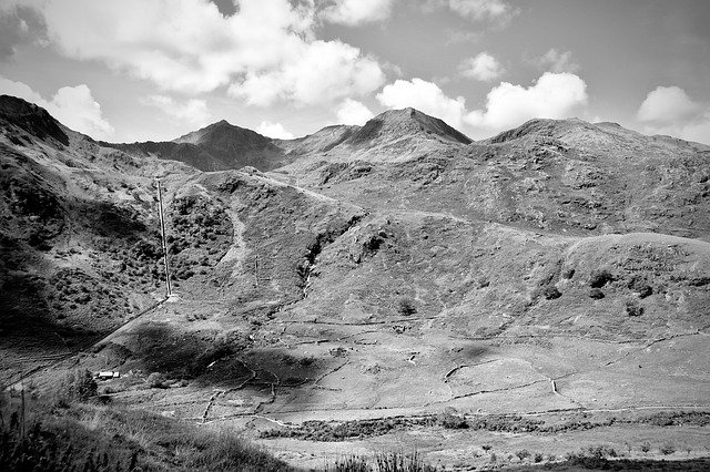 Free download Mount Snowdon Wales Black -  free photo or picture to be edited with GIMP online image editor