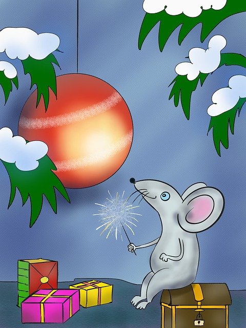 Free download Mouse Merry Christmas -  free illustration to be edited with GIMP online image editor