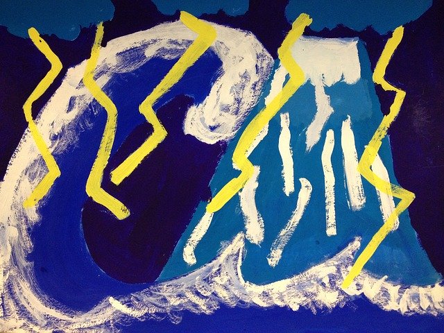 Free download Mt Fuji Wave Thunder -  free illustration to be edited with GIMP free online image editor