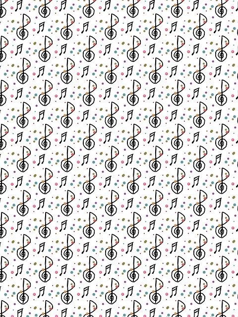 Free download Musical Notes Pattern Background -  free illustration to be edited with GIMP free online image editor