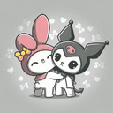My Melody and Kuromi Hug Live Wallpaper  screen for extension Chrome web store in OffiDocs Chromium