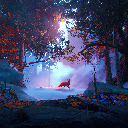Mystical Wolf in the Night Forest  screen for extension Chrome web store in OffiDocs Chromium