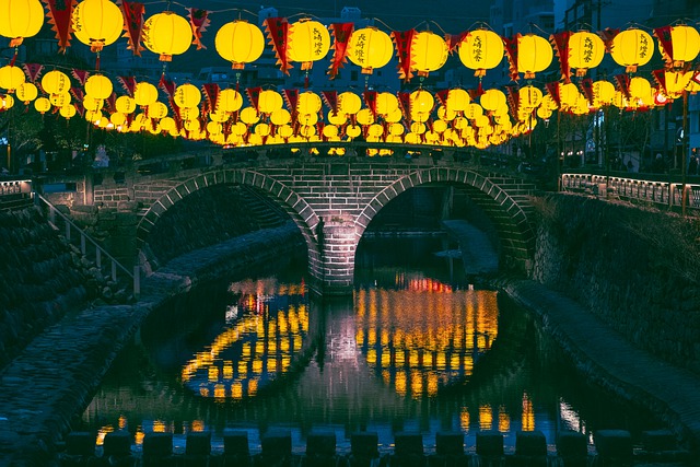 Free download nagasaki bridge night evening free picture to be edited with GIMP free online image editor