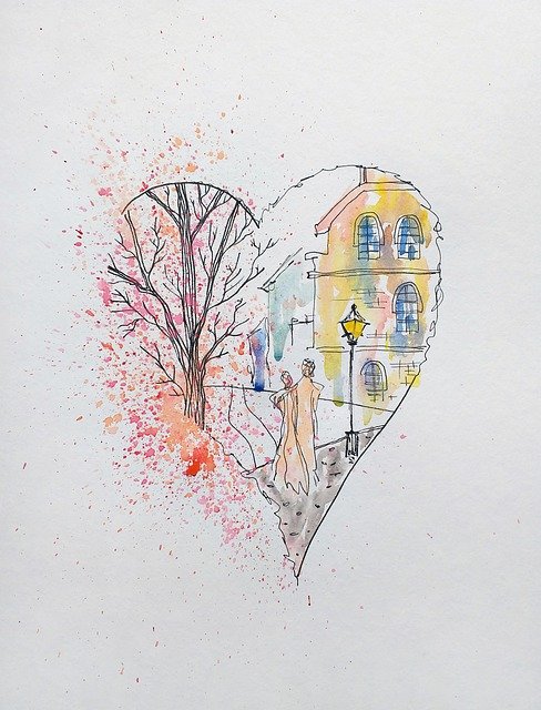 Free download nature love pair a heart drawing free picture to be edited with GIMP free online image editor