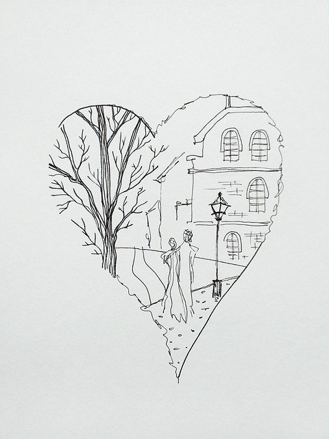 Free download nature love pair drawing art free picture to be edited with GIMP free online image editor