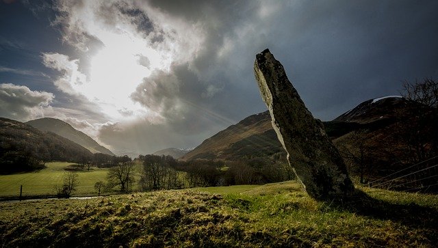 Free download nature standing stone scotland glen free picture to be edited with GIMP free online image editor