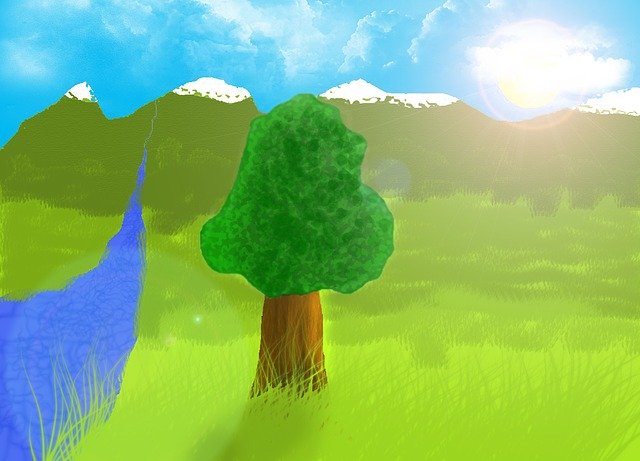 Libreng download Nature Tree Seascape - libreng ilustrasyon na ie-edit gamit ang GIMP na libreng online na editor ng imahe