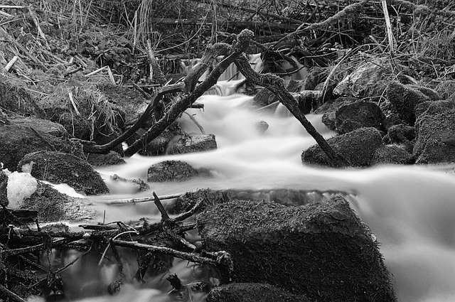 Free download Nature Water Waterfall Black And free photo template to be edited with GIMP online image editor