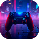 neon gaming background  screen for extension Chrome web store in OffiDocs Chromium