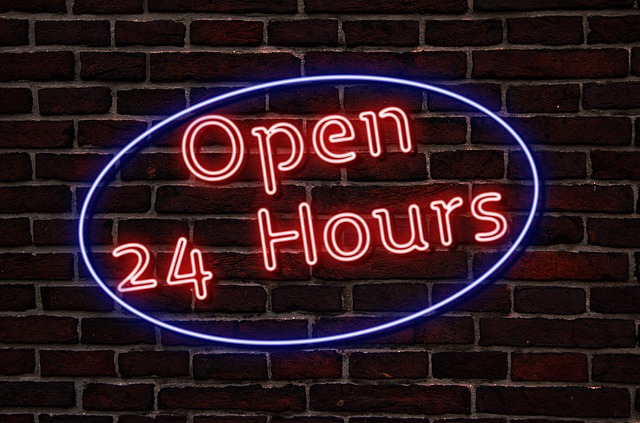 Free download neon neon sign text open 24 hours free picture to be edited with GIMP free online image editor