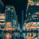 Neon Tokyo Cityscape  screen for extension Chrome web store in OffiDocs Chromium