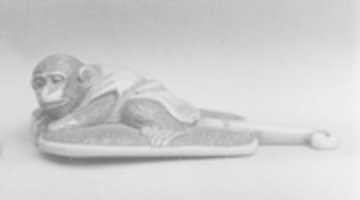 Free download Netsuke of Monkey on a Bamboo Fan free photo or picture to be edited with GIMP online image editor