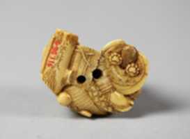 Free download Netsuke of Tokutaro and Fox, Disguised as Woman free photo or picture to be edited with GIMP online image editor