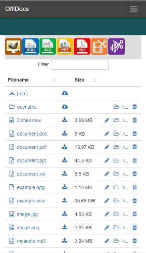 OffiDocs-bestandsbeheerders om doc, xls, ppt, audio, video, afbeeldingen te maken en te bewerken