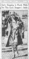 Free download Newspaper photograph of an early Christmas shopper, 1927 free photo or picture to be edited with GIMP online image editor