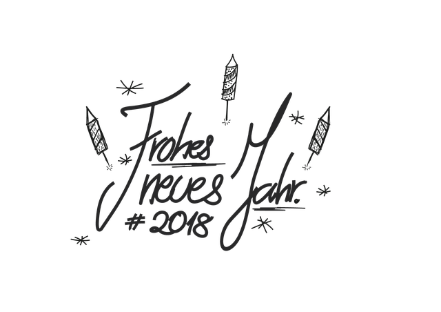 Free download New YearS Eve 2018 Drawing Font -  free illustration to be edited with GIMP free online image editor