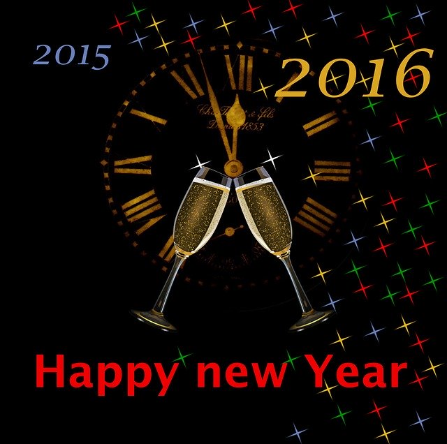 ດາວໂຫຼດຟຣີ New YearS Eve Year 2016 Clock - illustration free to be edited with GIMP free online image editor