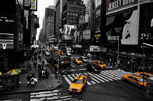 Free picture New York B W Taxi -  to be edited by GIMP free image editor by OffiDocs