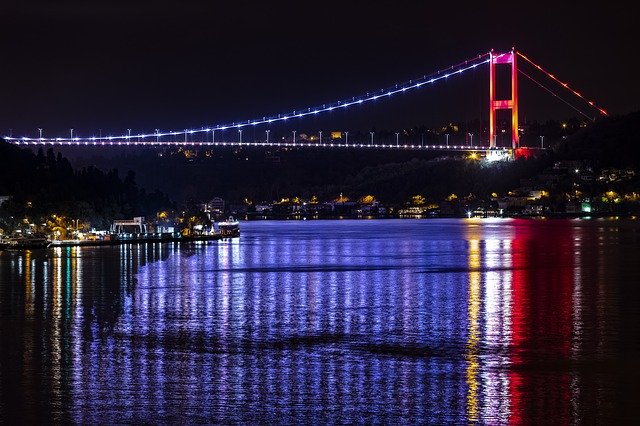 Free download Night Bosphorus Turkey -  free photo or picture to be edited with GIMP online image editor
