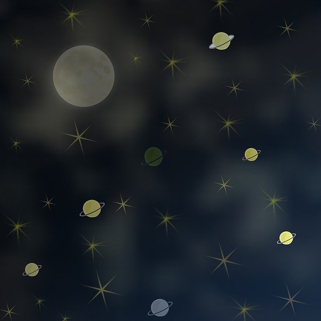 Free download Night Moon Planets -  free illustration to be edited with GIMP free online image editor