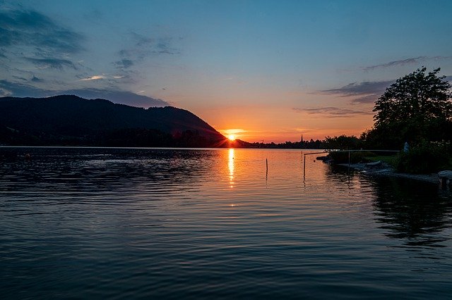 Free download Night Sunset Schliersee -  free photo or picture to be edited with GIMP online image editor