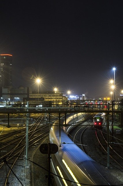Free download Night Trains Railway Train -  free photo or picture to be edited with GIMP online image editor