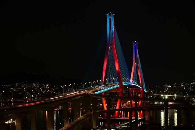 Free download night view night bridge busan free picture to be edited with GIMP free online image editor