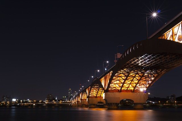 Free download Night View Seoul Seongsan Bridge -  free photo or picture to be edited with GIMP online image editor